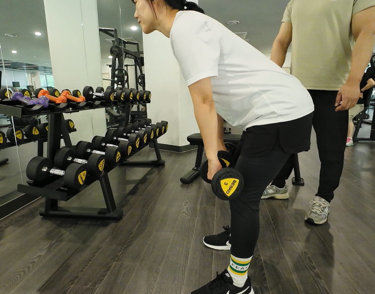  헬스장 여자 상체운동 루틴 가슴 등 운동 슈퍼세트