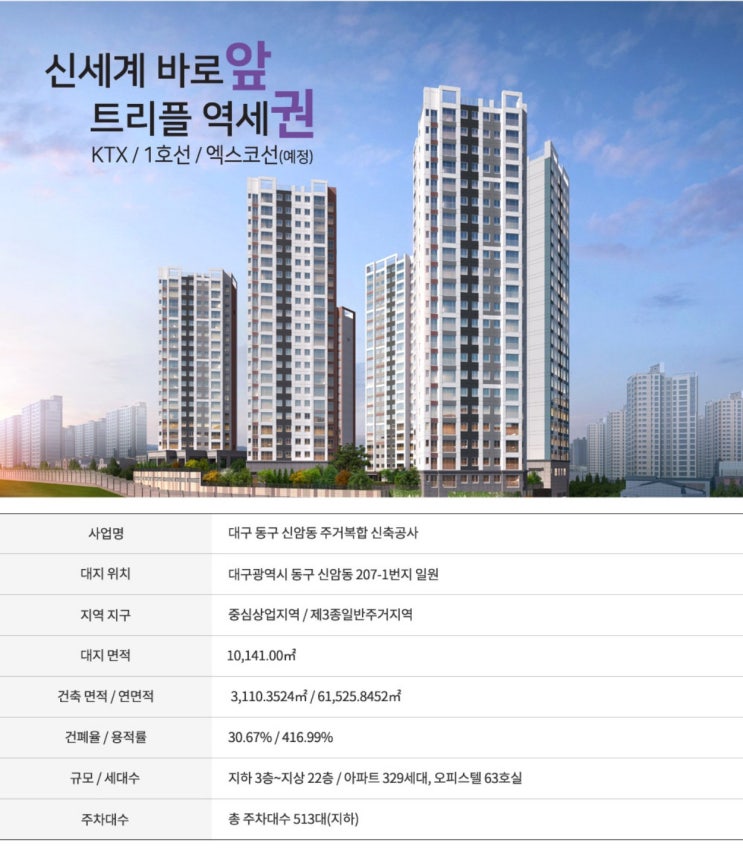  동대구역 골드클래스 개요 및 평면안내