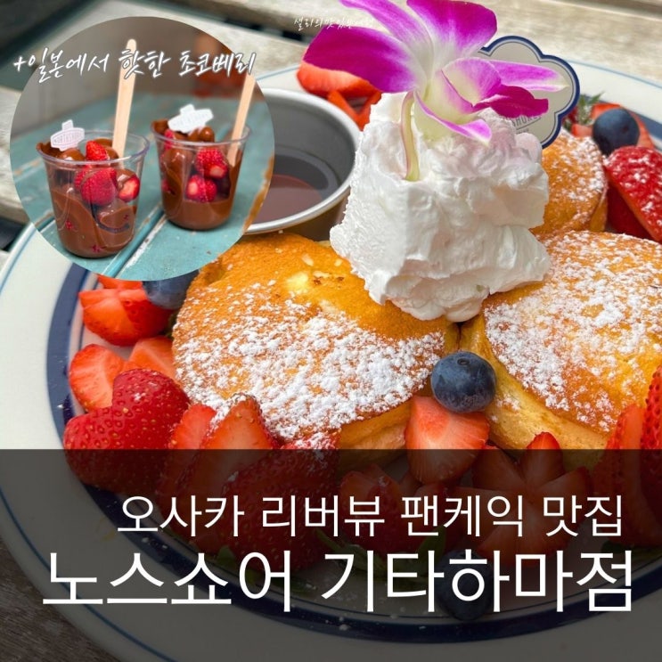  오사카현지인 맛집 리버뷰 테라스에서 먹는 핫케익 요즘 핫한 초코베리까지 카페 노스쇼어 기타하마점