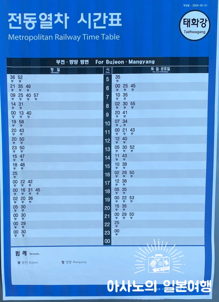  태화강역 동해선 광역전철 시간표랑 가격