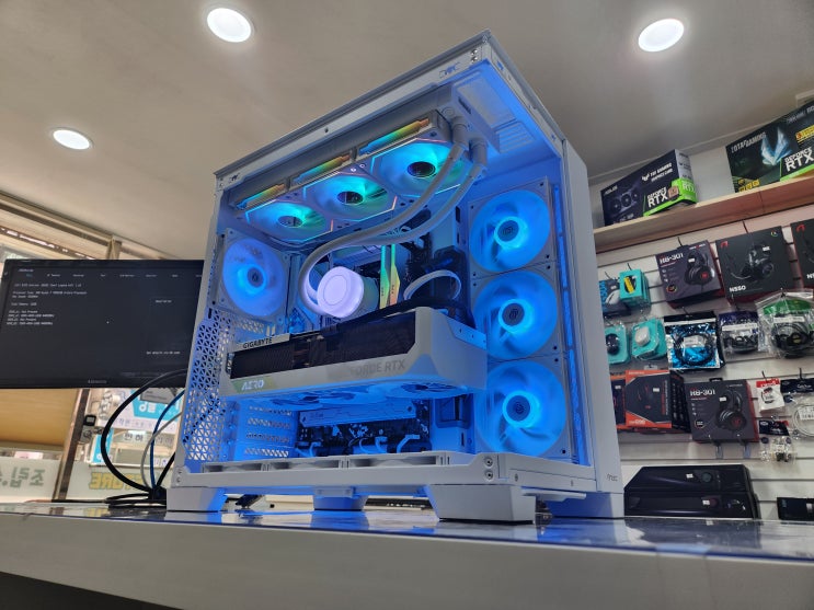  인천 조립컴퓨터 라이젠7800X3D, RTX4090 초 고사양 시스템 화이트 감성 어항 케이스에 조립하기