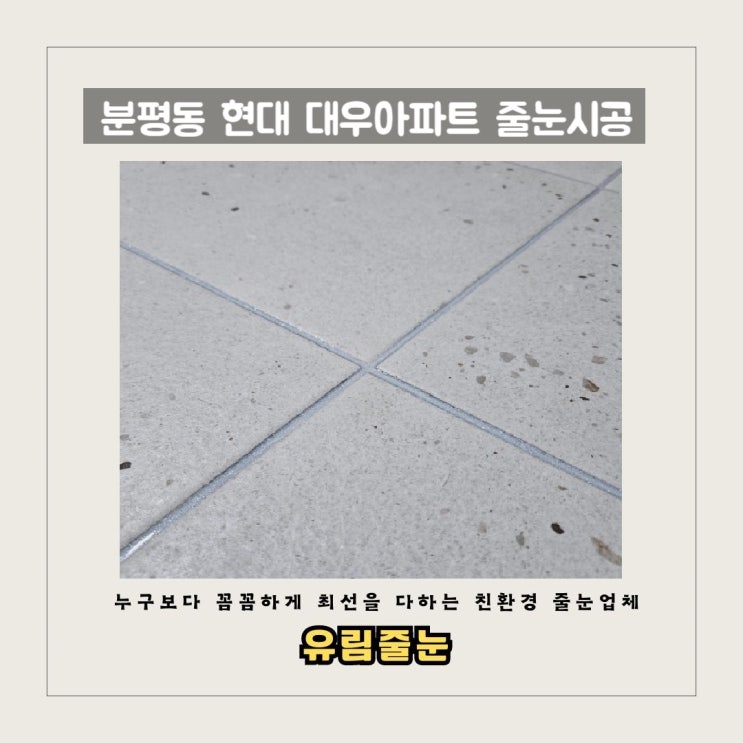  [유림줄눈] 분평동_현대대우아파트 줄눈시공