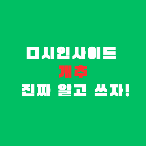  디시인사이드 '개추'의 진짜 알고 쓰자!