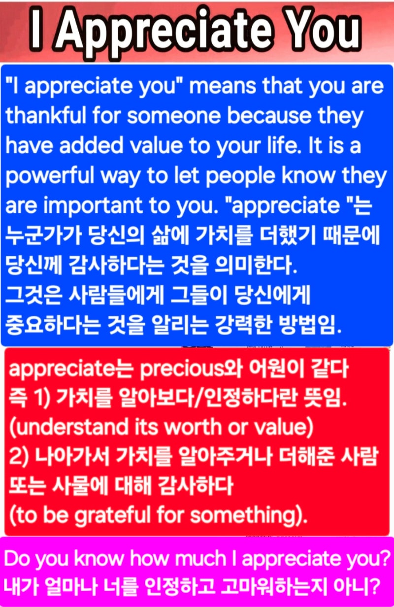 감사 표현들 ~에 대해 감사하다 Thank you for, thanks, be thankful for, appreciate ...