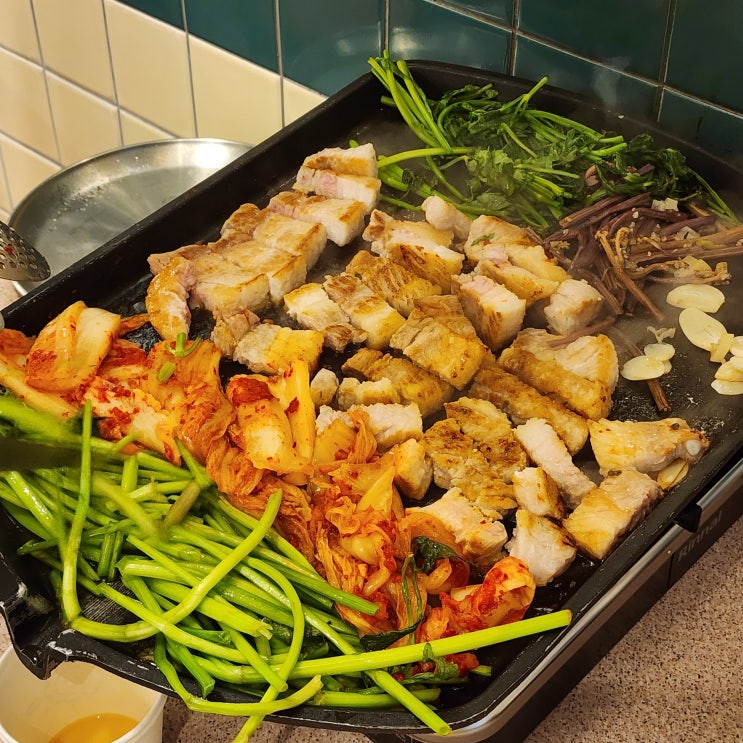  양화냉삼 문래삼겹살맛집 미나리 삼겹살 문래역 YBD 얼룩돼지 고기집 회식장소
