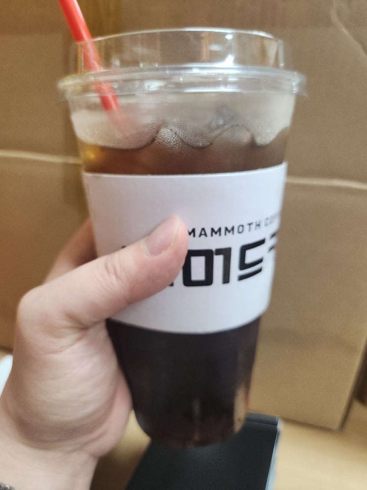  매머드커피 아메리카노 사이즈업 바닐라시럽 추가 칼로리 시식