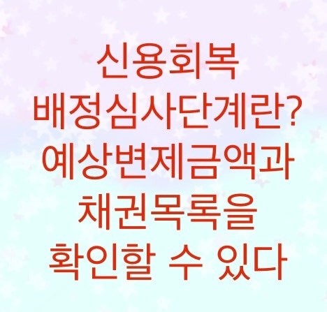  신용회복위원회 배정심사단계에 대해서 알아보자 (예상 변제금액이 나오는 시기)