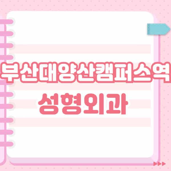  부산대양산캠퍼스역 성형외과, 잘하는 곳과 블랙리스트 공개!