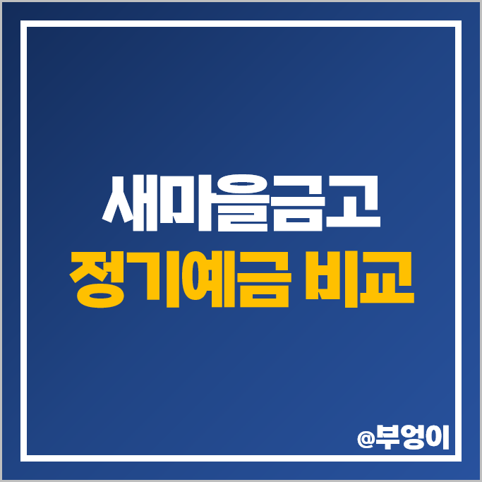 새마을금고 정기예금 금리 높은 곳 예금 특판 비교 추천 새마을금고 정기예금 금리 높은 곳 예금 특판 비교 추천