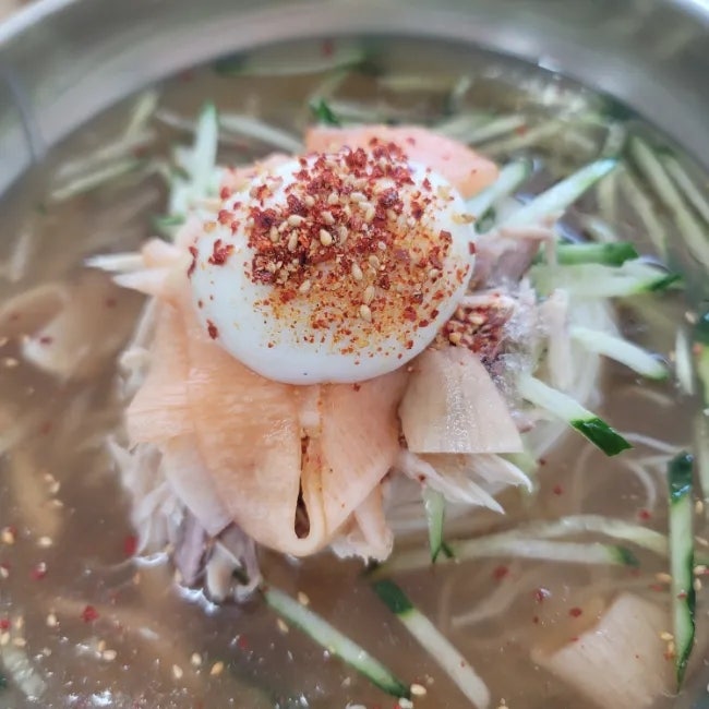  포항세관 근처 영일대 물비빔국수 맛집 학산식당
