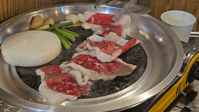  잠실 방이동 맛집 초원소금구이 - 키조개 관자와 소고기 삼합 후기