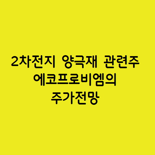  2차전지 양극재 관련주 에코프로비엠의 주가전망