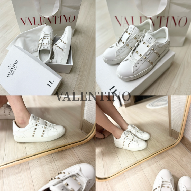  명품 발렌티노 Valentino 락스터드 언타이틀드 스니커즈 흰색 운동화 신발 코디 내돈내산 추천 리뷰