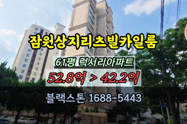  잠원상지리츠빌카일룸 경매 61평 한강뷰 럭셔리아파트 50억
