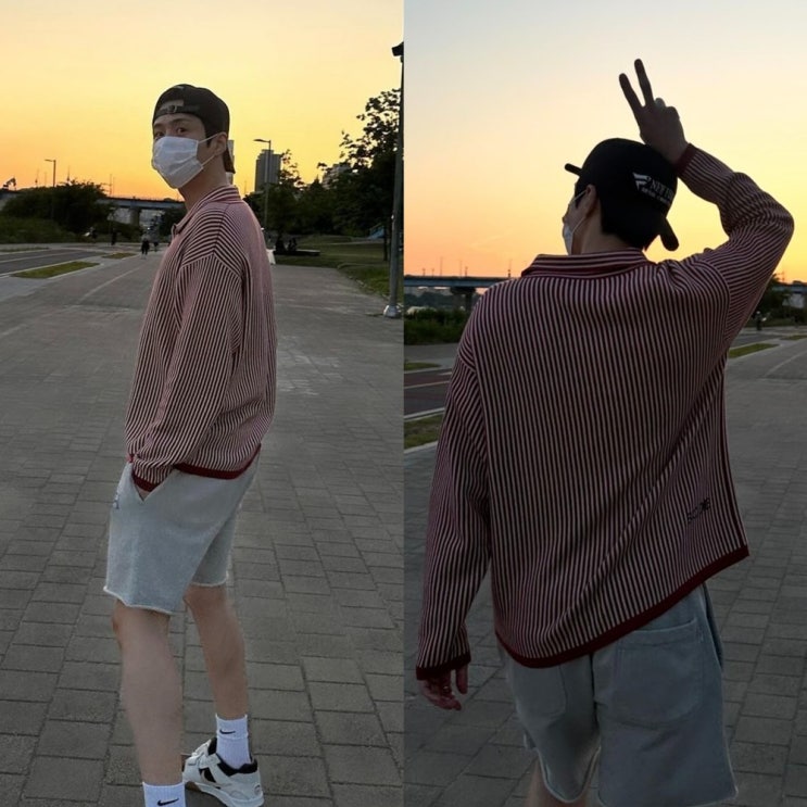  뒷모습도 멋있는 김선호 원마일웨어 피케셔츠 어디꺼?