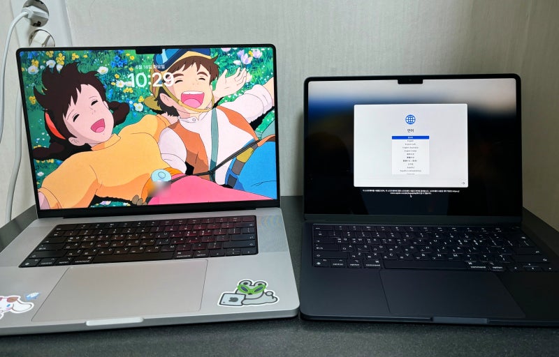 맥북 에어 M3 13인치 언박싱: MacBook Air 13(M3) - 미드나이트 (feat. Pro M1 16인치)