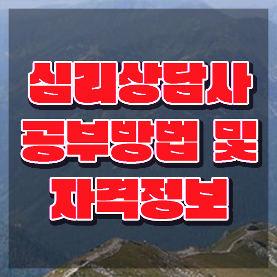  한상심상담심리사2급 , 심리상담사 자격증 시험준비 알려드립니다