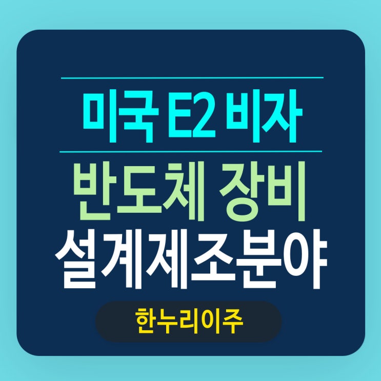  반도체 장비 설계 제조분야  미국 E2 비자