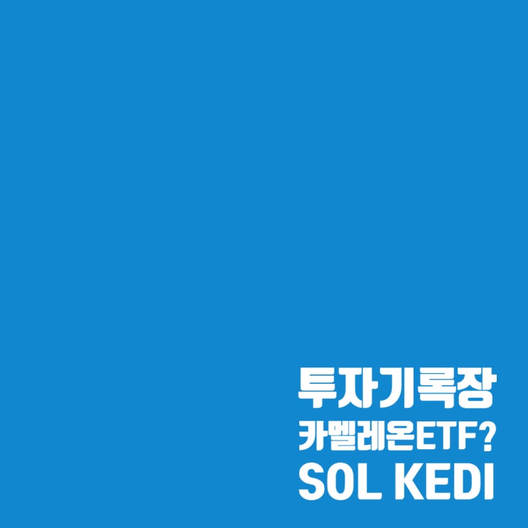  카멜레온 ETF? SOL KEDI메가테크액티브 ETF 알아보기