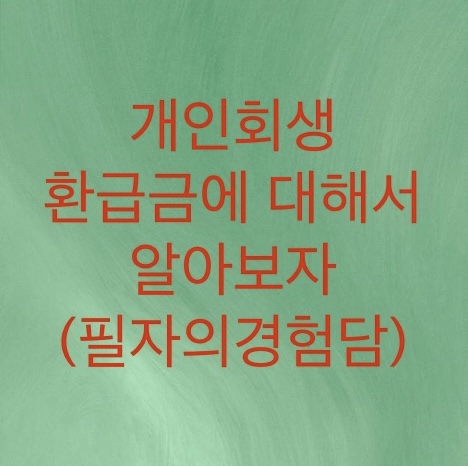  개인회생 폐지 혹은 면책이후에 환급금에 대해서 알아보자 (필자의 경험담)