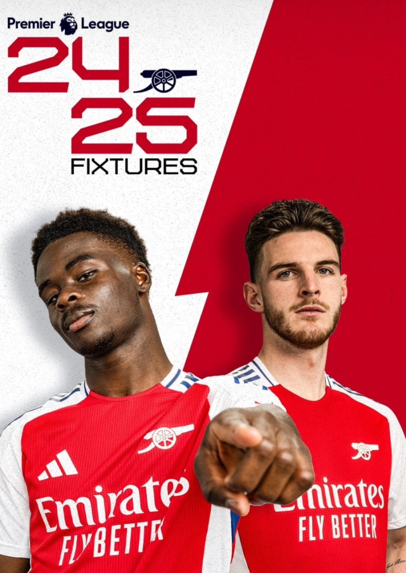 24/25 프리미어리그 아스날 경기 일정⚽ (월별, 홈/원정 구분 요약)