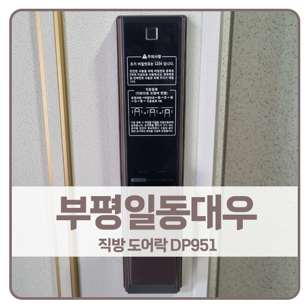  [부평 도어락 설치]인천 부평일동대우아파트 직방 도어락 SHP-DP951