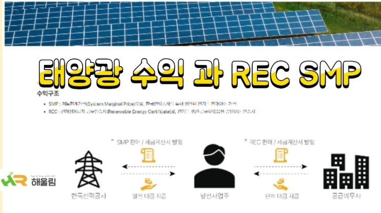  태양광 수익 계산을 위한 SMP REC 정보