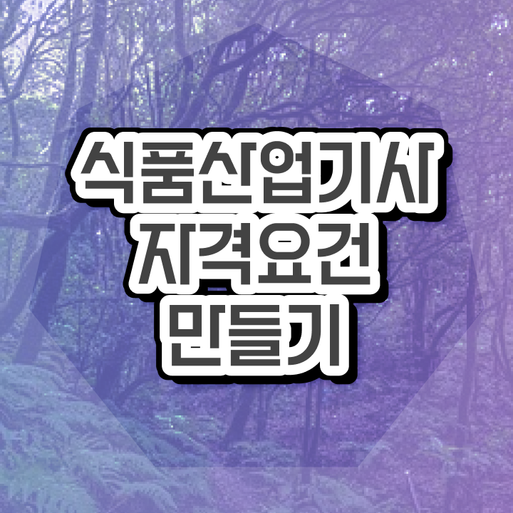  식품산업기사 자격증 식품산업기사 시험자격 인강만 듣고 간단하게 준비한 방법