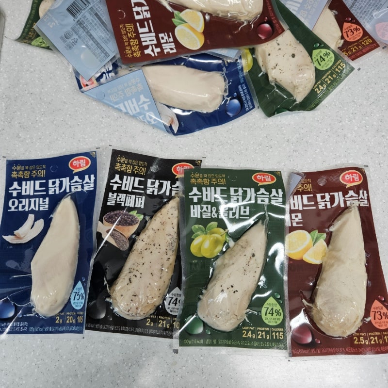 내돈내산 닭가슴살, 하림 수비드 닭가슴살 솔직후기 (오리지널, 블랙페퍼, 바질올리브, 레몬)
