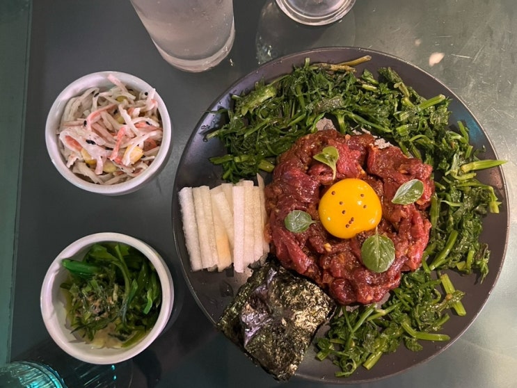  합정 술집 전통주 한식요리 페어링 미나리
