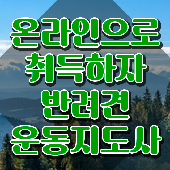  40대주부자격증 15일 만에 반려견운동지도사자격증 취득 정보
