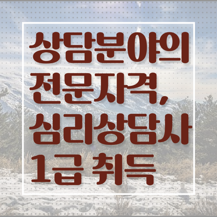  심리상담사자격증 , 심리상담사 자격증 2주 만에 취득한 정보 정리