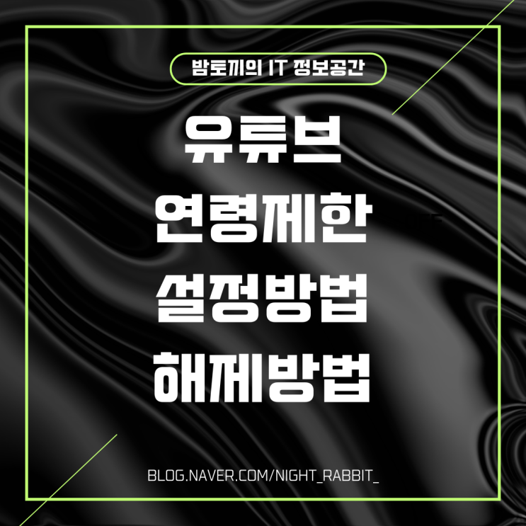  유튜브 연령제한 설정 및 해제 방법