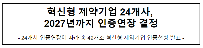 혁신형 제약기업 24개사, 2027년까지 인증연장 결정 혁신형 제약기업 24개사, 2027년까지 인증연장 결정