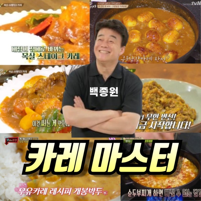 백종원 카레 레시피 10가지 총정리 (양파카레, 우유카레, 초콜릿카레 등)