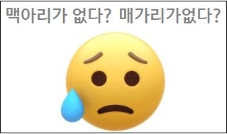  맥아리가 없다 매가리가없다 맞춤법