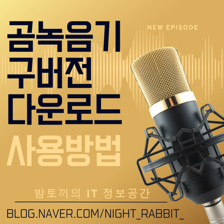  곰녹음기 구버전 다운로드 및 사용방법