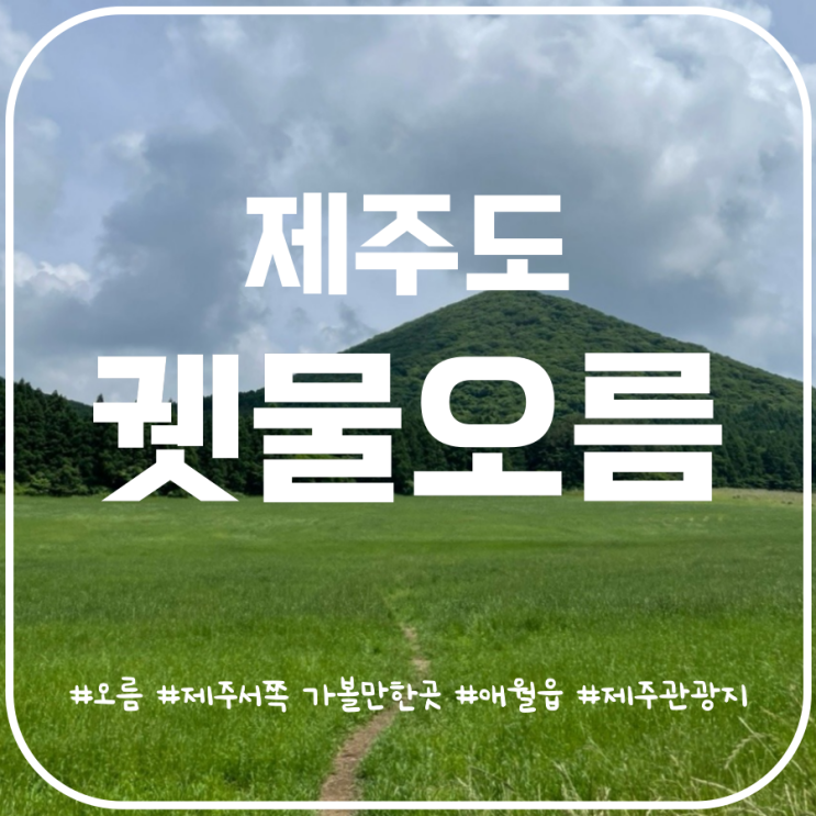 제주도 서쪽 관광지 궷물오름 포토존 및 길 안내 제주도 서쪽 관광지 궷물오름 포토존 및 길 안내