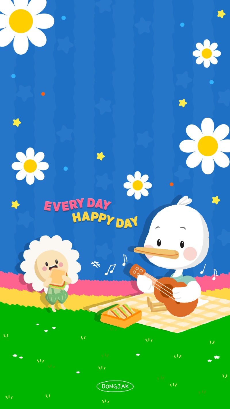 배경화면 공유]🌼동작이와 국화씨의 행복한 하루🥪🪕(pc,모바일버전) : 네이버 블로그, image size:800x1422