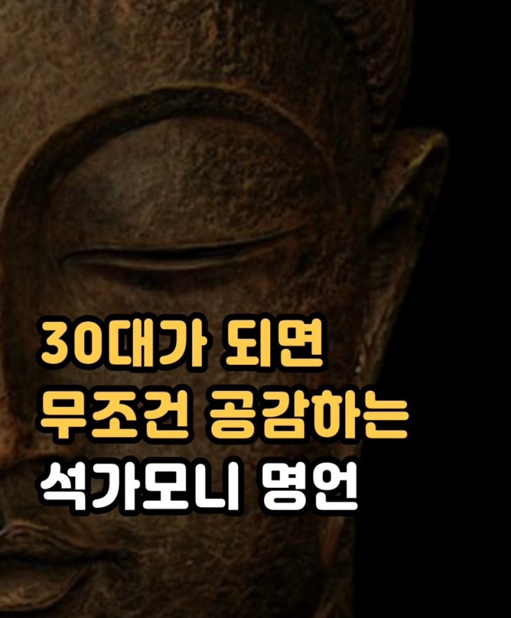  30대가 되면 무조건 공감하는 석가모니 명언