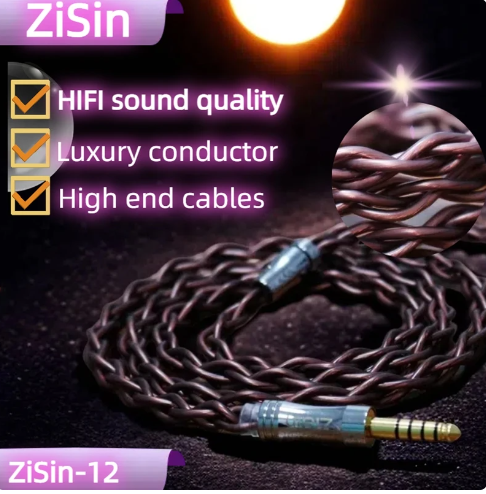  ZiSin-12 8 코어 Litz HIFI 이어폰 업그레이드 케이블, 3.5mm, 2.5mm, 4.4mm, MMCX, QDC, TFZ 0.78 2 핀, MK4