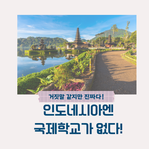  인도네시아엔 국제학교가 없다!