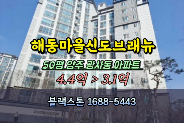  양주시 광사동아파트 경매 해동마을 신도브래뉴 50평 매매