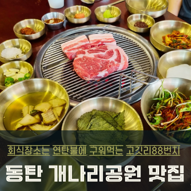  동탄 개나리공원 고기 맛집 연탄에 굽는 고깃리88번지 방문후기