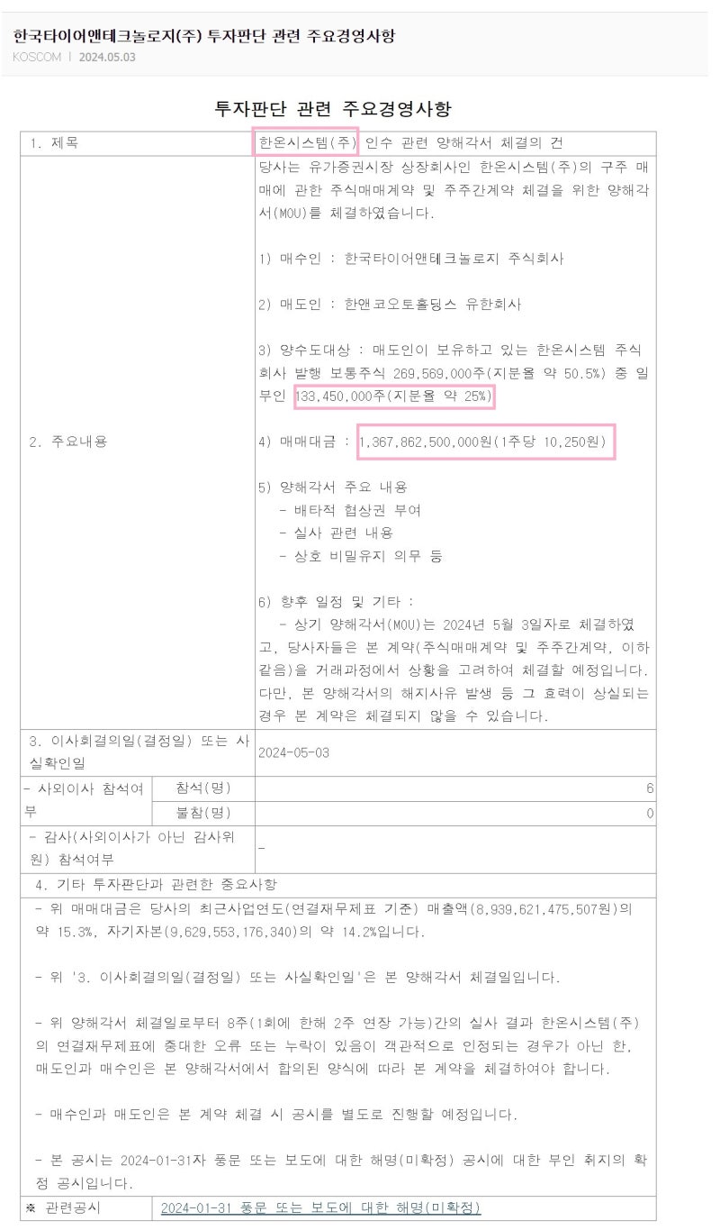 한국타이어앤테크놀로지(161390) 주가와 실적, 국내 타이어 1위_기업탐방 240620 : 네이버 블로그