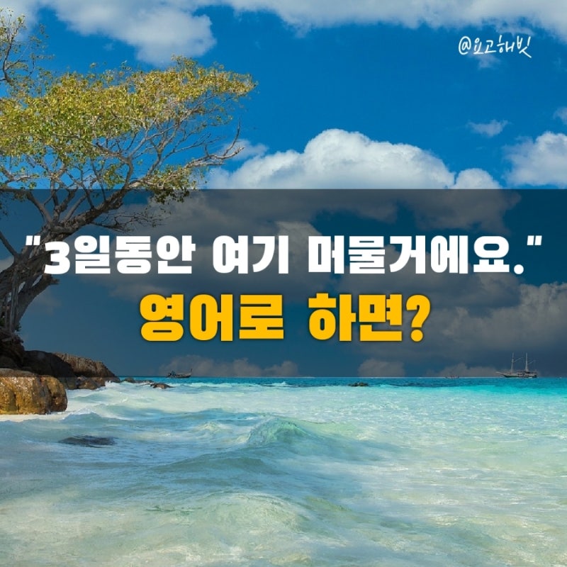 혼자영어 I'm staying here for 공부해요