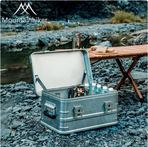  Mountainhiker 알루미늄 합금 대용량 야외 보관함, 캠핑 피크닉 여행 캠핑박스, 60~80L, 3 가지 크기