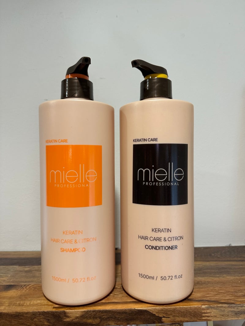 미엘 프로페셔널 케라틴 케어 샴푸 & 컨디셔너 1500ml