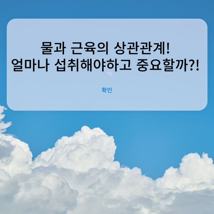  물과 근육의 상관관계, 우리가 반드시 알아야 할 사실!!! [대연동PT/대연역PT]