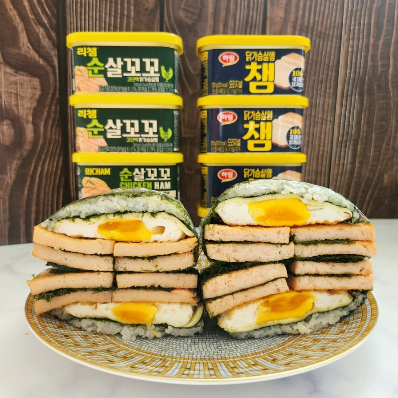 하림챔 닭가슴살햄 비교 리챔 순살꼬꼬 감태김밥 접는 사각 김밥 만들기
